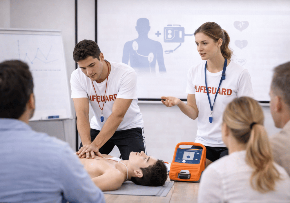 en clase del Curso de socorrismo en Tortosa